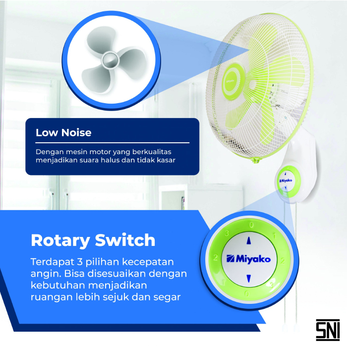 Miyako Wall Fan 16 inch - KAW1662
